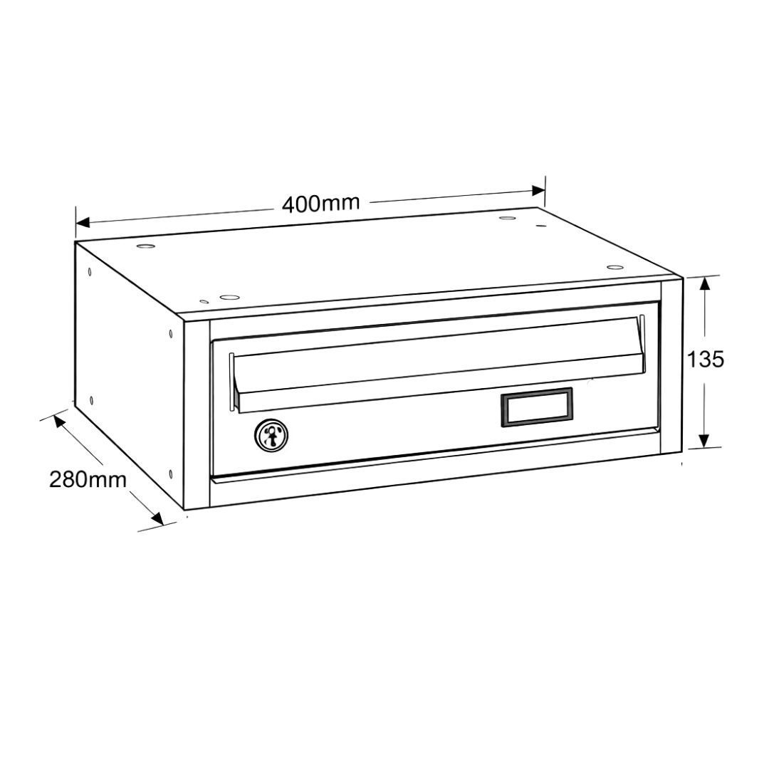 Disegno tecnico casellario componibile con ritiro anteriore Serie Ostiense