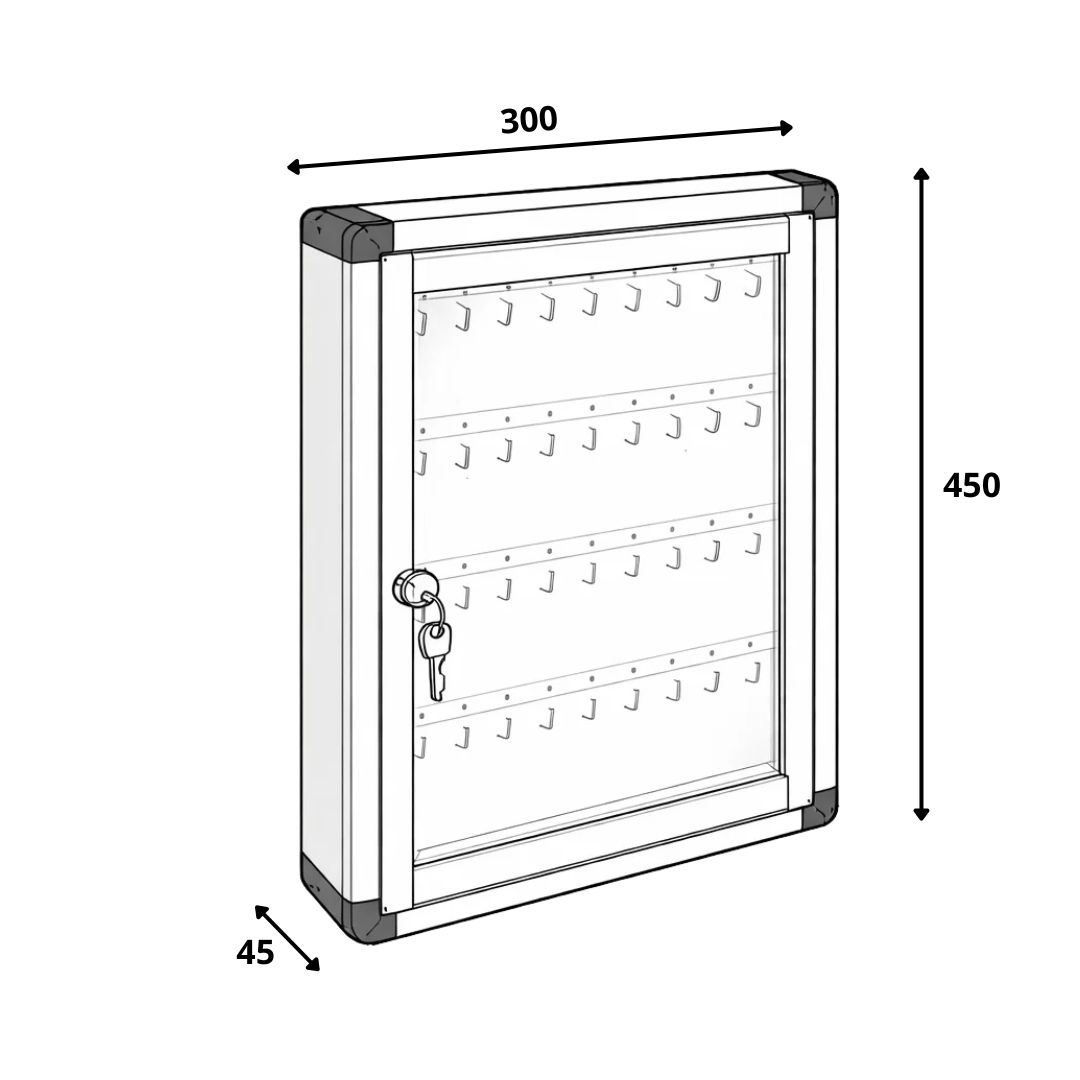 Dimensioni bacheca portachiavi Gloria 45 ganci